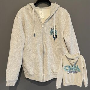 Disney Disneyland Resort Castle Gray Blue Zip Up Hoodie XS